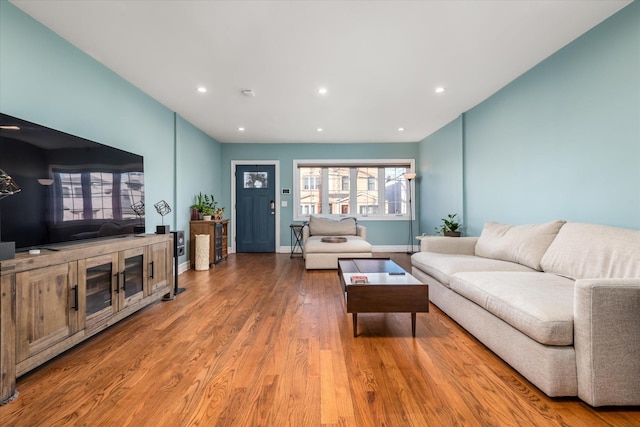 living room featuring hardwood / wood-style flooring