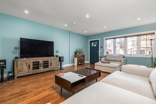 living room featuring hardwood / wood-style flooring