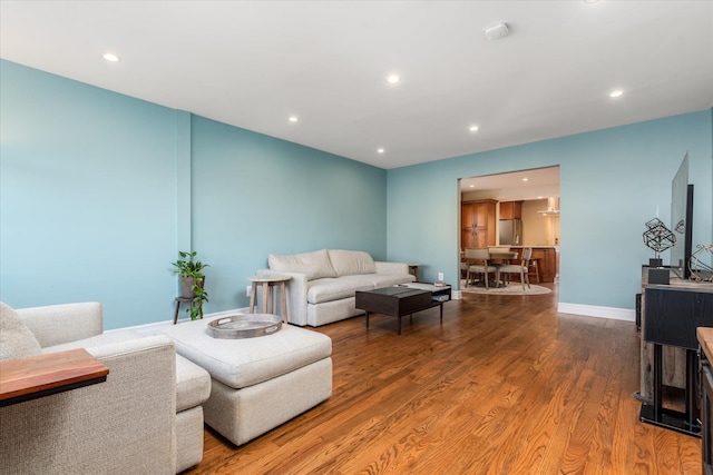 living room featuring hardwood / wood-style flooring