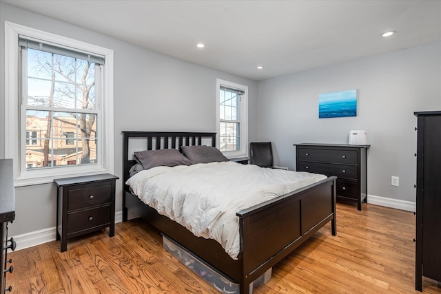 bedroom featuring light hardwood / wood-style flooring