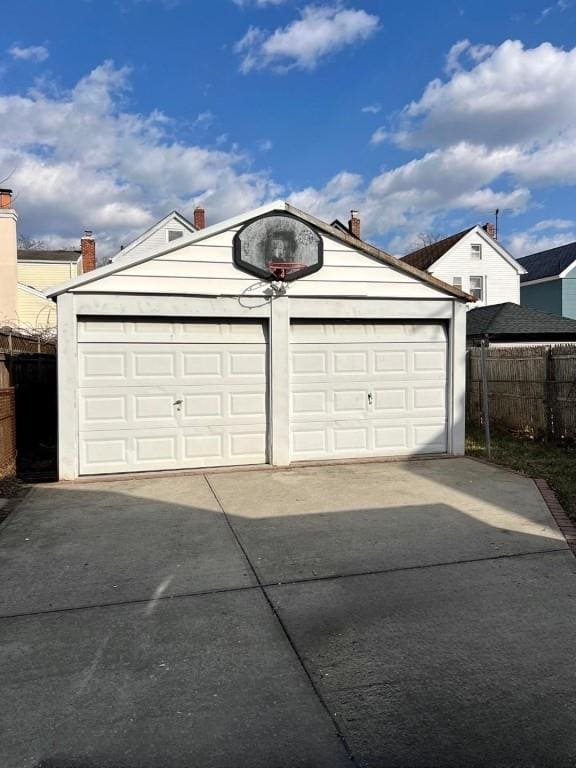 view of garage