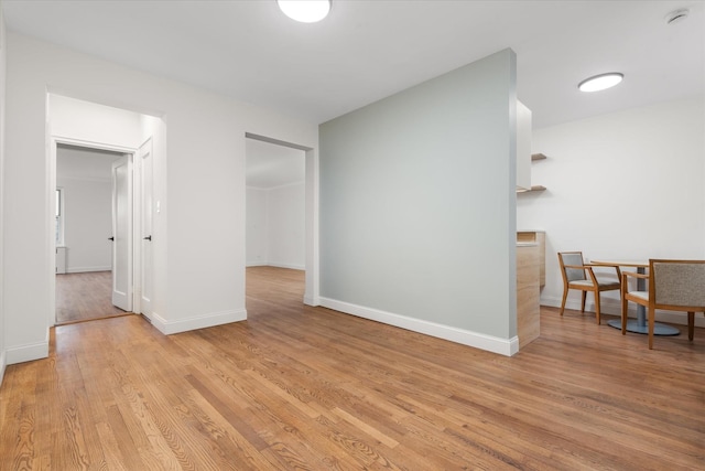 interior space with light hardwood / wood-style floors