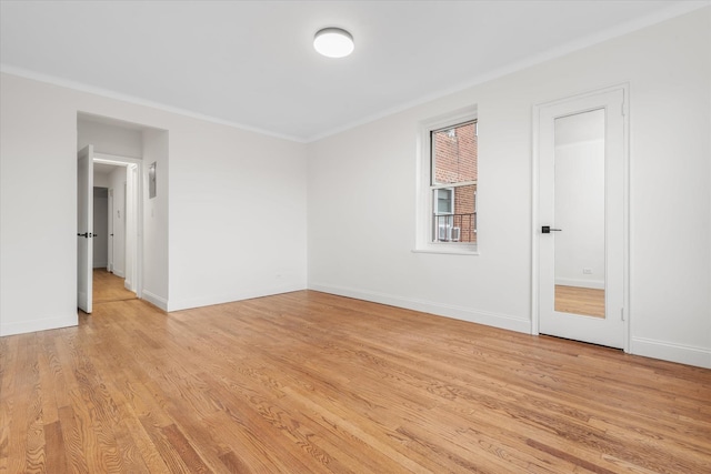 empty room with light wood-type flooring