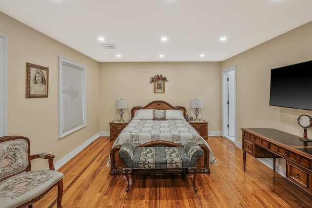 bedroom featuring light hardwood / wood-style floors