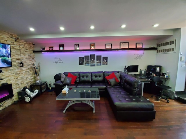 living room featuring hardwood / wood-style floors