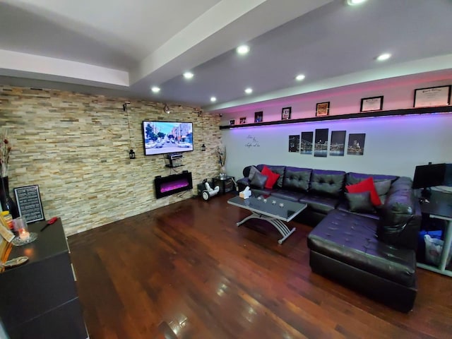 living room with wood-type flooring