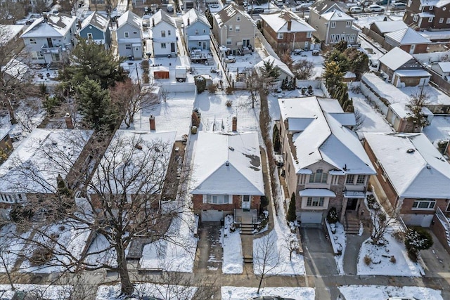 view of snowy aerial view