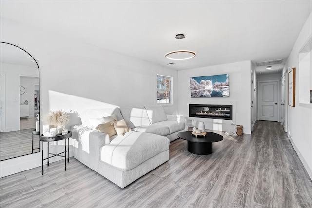 living room featuring hardwood / wood-style flooring