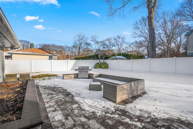 view of patio featuring grilling area