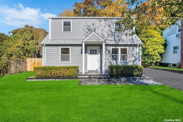 view of front of home with a front yard