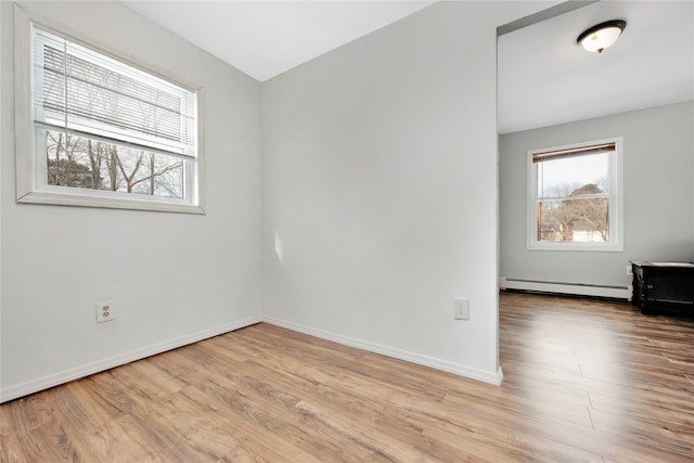 4 Young Rd, Coram, NY 11727 - unfurnished room featuring baseboard heating, wood finished floors, and baseboards