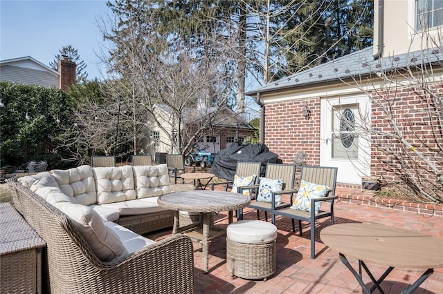 view of patio / terrace with a grill and an outdoor hangout area