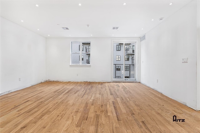 empty room featuring light wood-type flooring