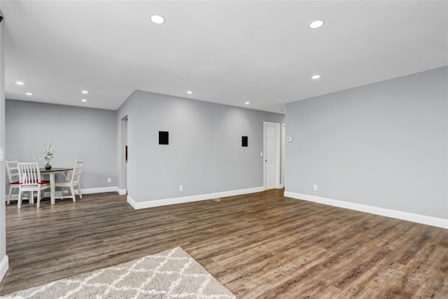 unfurnished living room featuring dark hardwood / wood-style floors