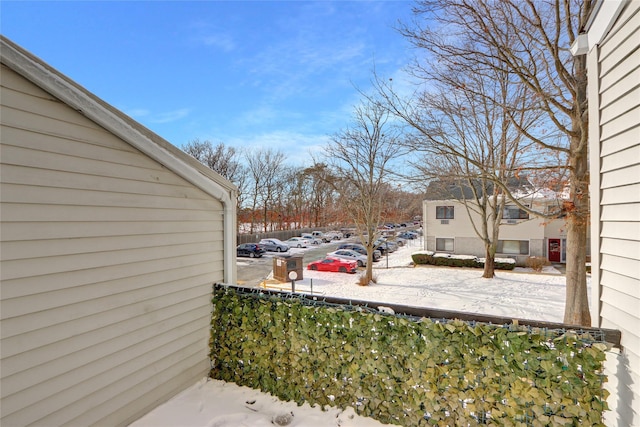 view of snowy yard