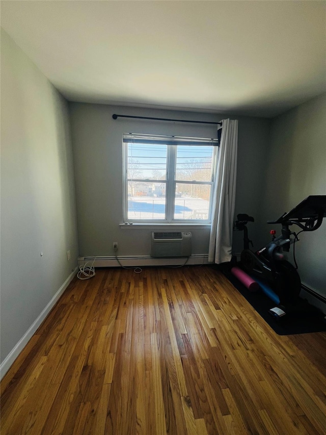 17 Broadway Unit 1K, Harrison, NY 10528 - interior space featuring hardwood / wood-style floors and a wall mounted air conditioner