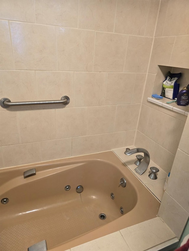 bathroom featuring a tub to relax in