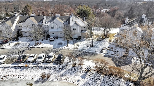 view of snowy aerial view