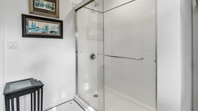 bathroom featuring walk in shower