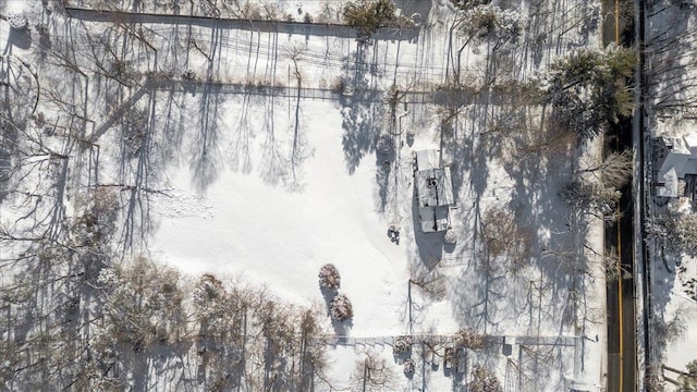 view of snowy aerial view