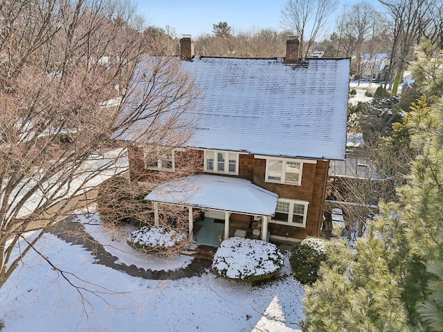 view of snowy aerial view