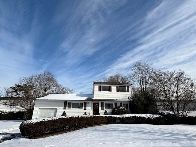 view of property with a garage