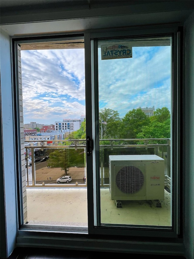 doorway with ac unit