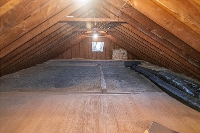 view of unfinished attic