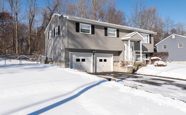 split foyer home with a garage