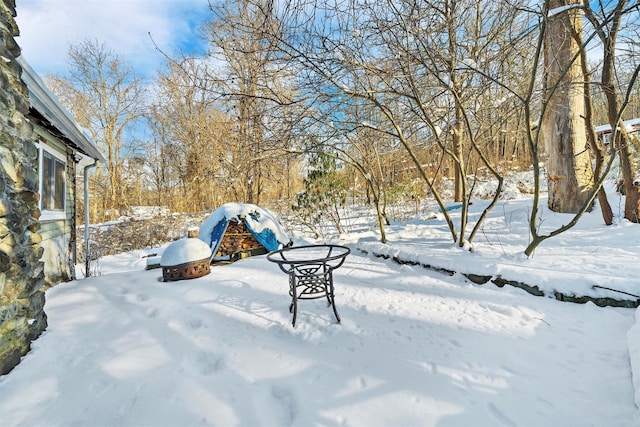 view of snowy yard