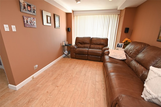 living room with light wood-type flooring