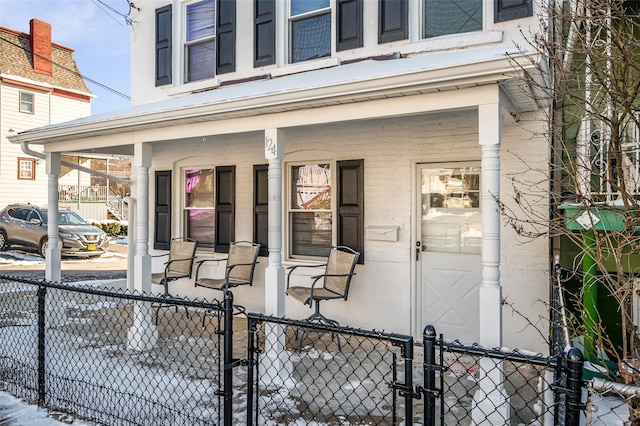 exterior space with covered porch