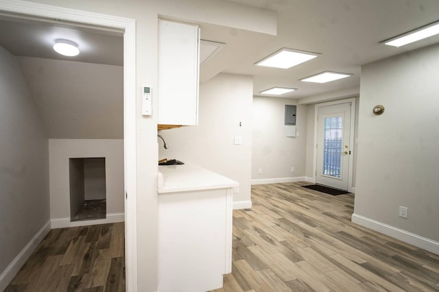 kitchen with sink and wood-type flooring