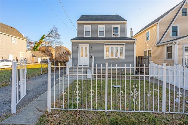 view of front of house with a front yard