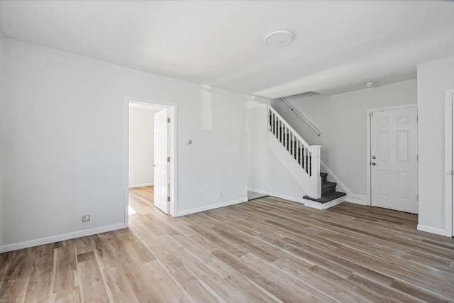 interior space with light hardwood / wood-style floors