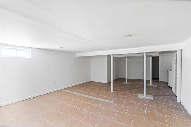 basement with washer / dryer