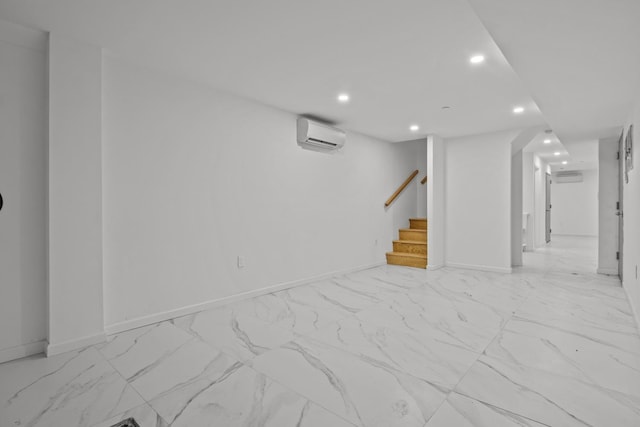 basement with a wall unit AC