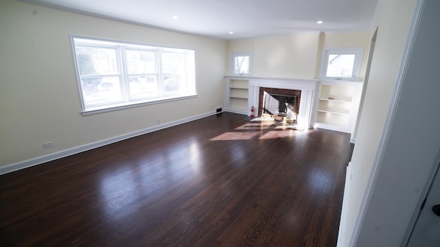 living room featuring dark hardwood / wood-style flooring