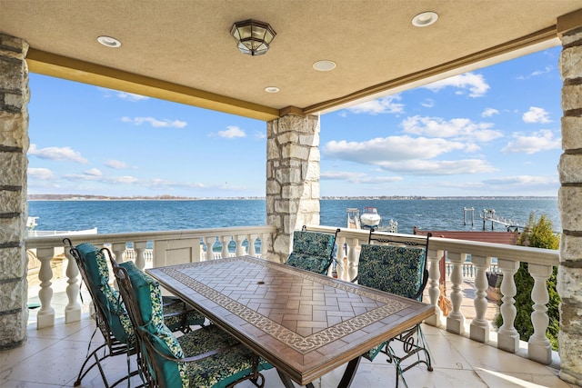 3407 Country Club Rd, Bronx, NY 10465 - balcony with a water view and outdoor dining space