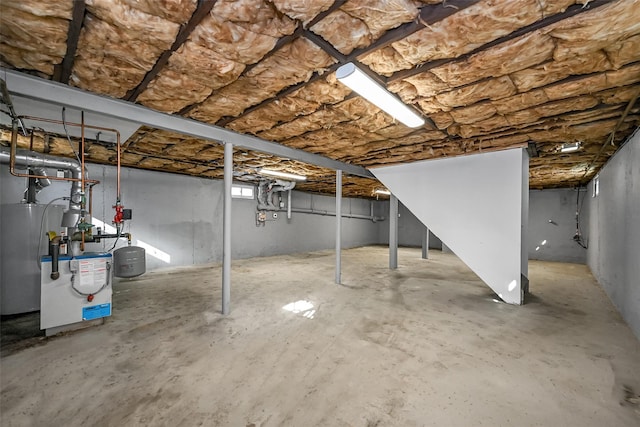 basement with gas water heater