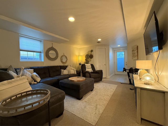 view of carpeted living room