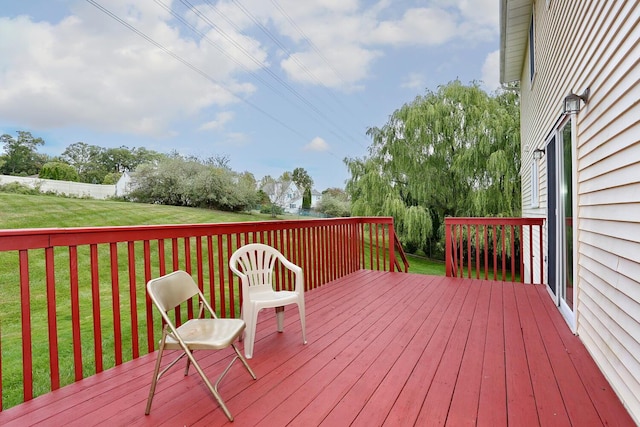 deck with a yard