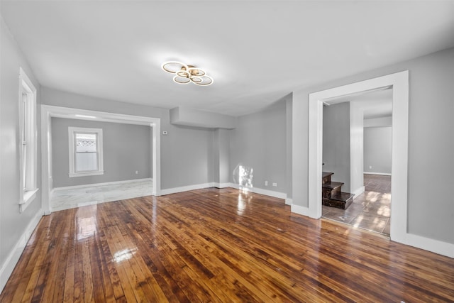 spare room featuring hardwood / wood-style floors