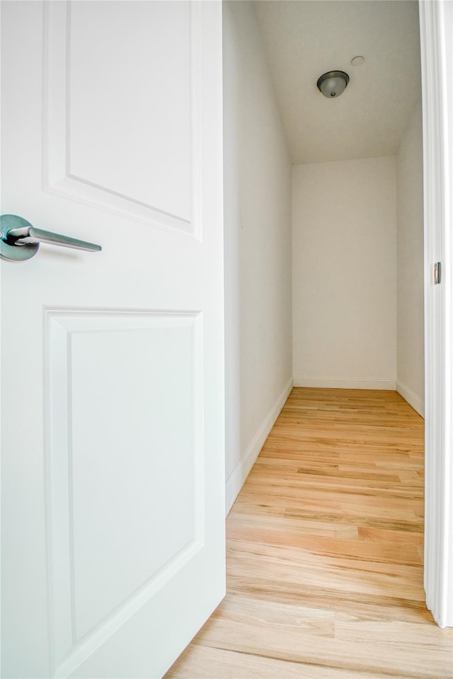 interior space with light hardwood / wood-style floors