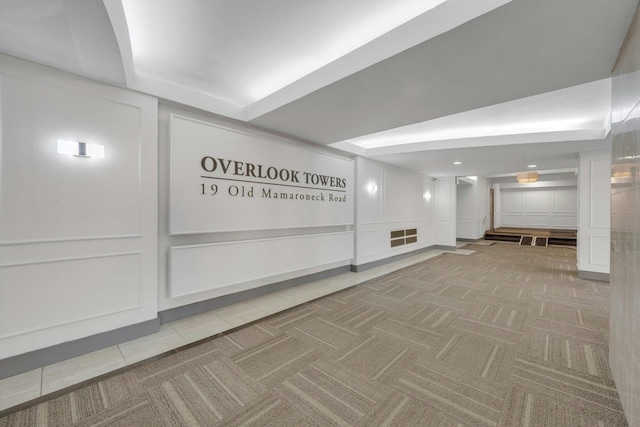 basement featuring tile patterned floors