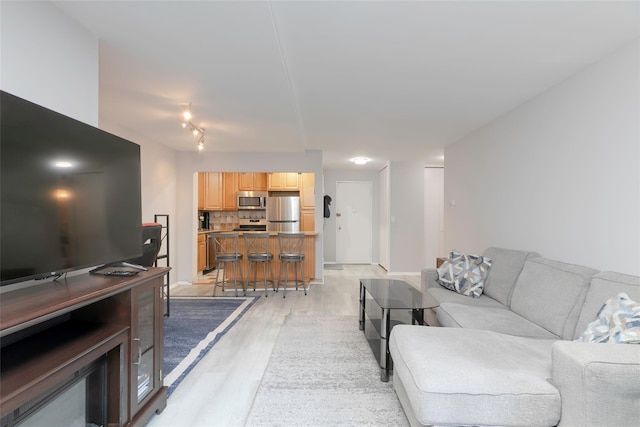 living room featuring light hardwood / wood-style flooring