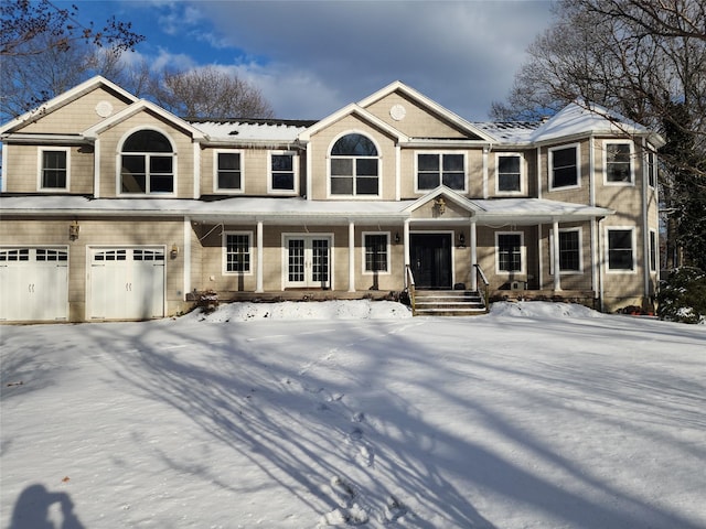 view of front of house with a garage