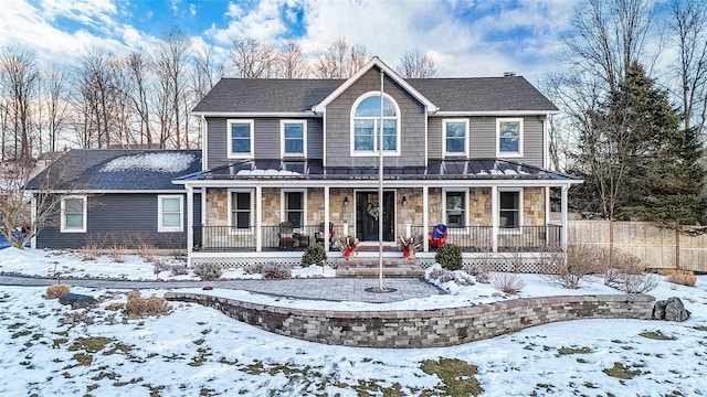 view of front of property with a porch