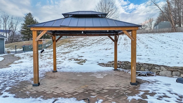 dock area featuring a gazebo