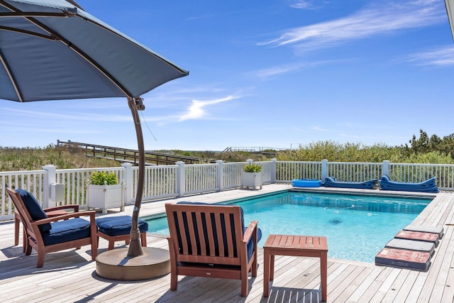 47 Dune Rd, East Quogue, NY 11942 - view of pool featuring a wooden deck